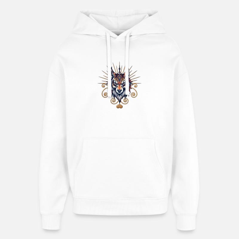 Atemberaubender Wolfskopf - Oversized Unisex Hoodie von Stanley/Stella - Weiß