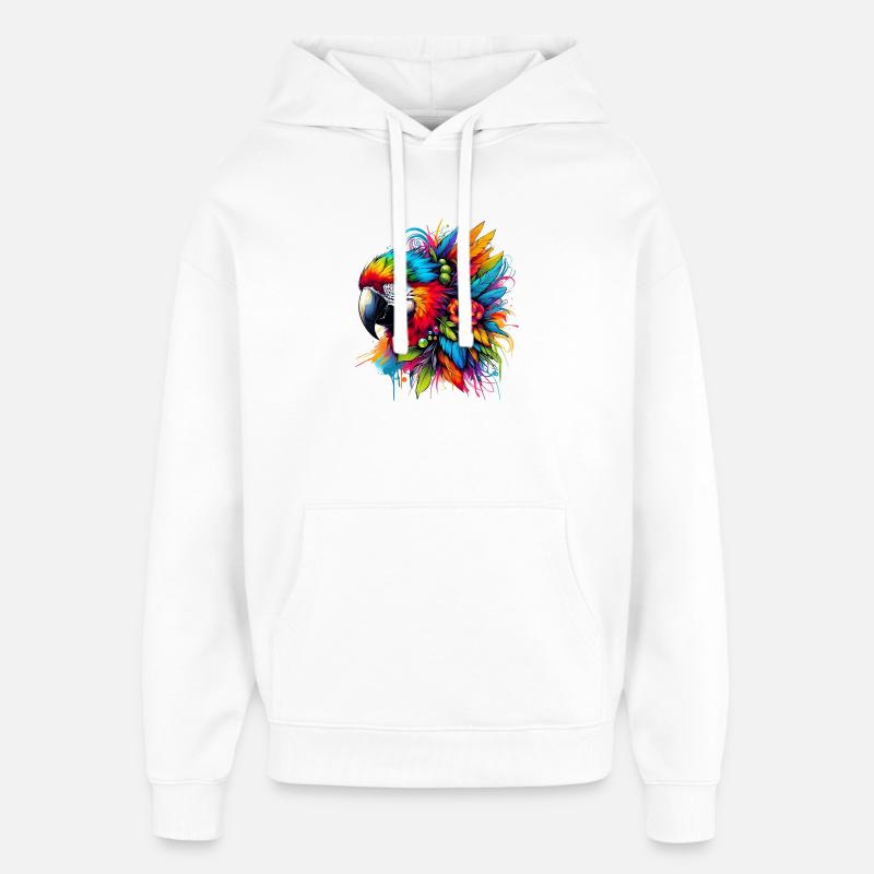 Perroquet - Sweat à capuche unisexe Stanley/Stella Oversized - blanc