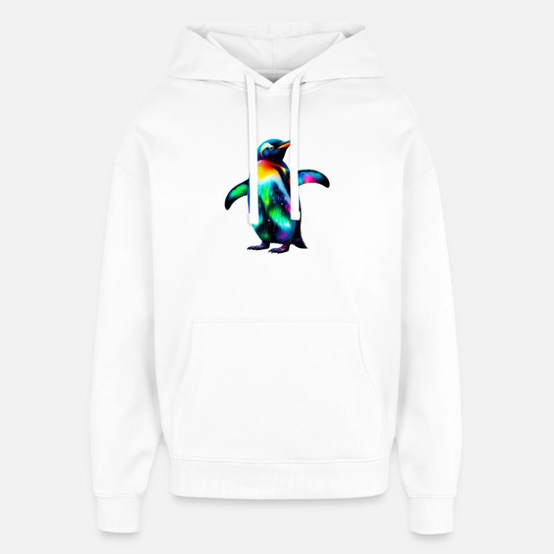 Pinguin - Oversized Unisex Hoodie von Stanley/Stella - Weiß
