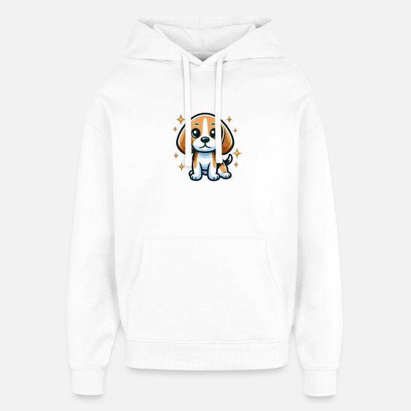 Beagle Chibi Dog - Oversized Unisex Hoodie by Stanley/Stella - white