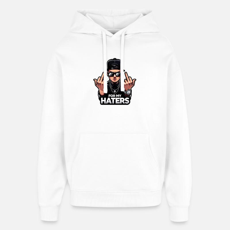 Cool Gangsters - Sweat à capuche unisexe Stanley/Stella Oversized - blanc