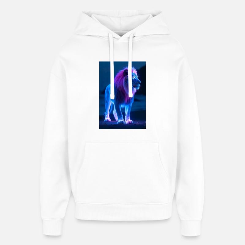 Magie animale Lion - Sweat à capuche unisexe Stanley/Stella Oversized - blanc