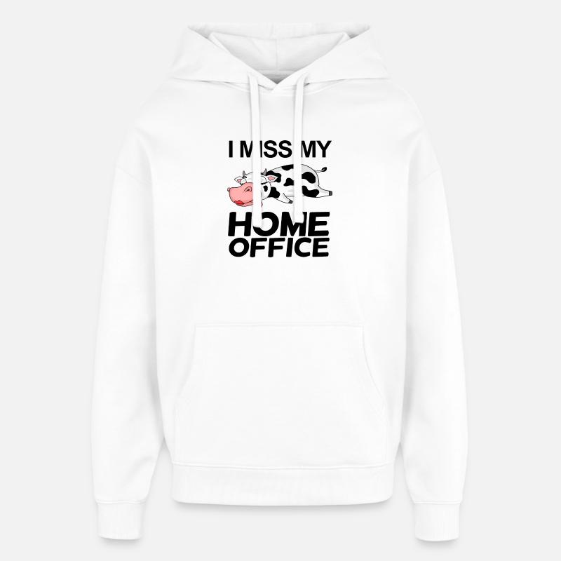 Bureau à domicile Dire drôle - Sweat à capuche unisexe Stanley/Stella Oversized - blanc