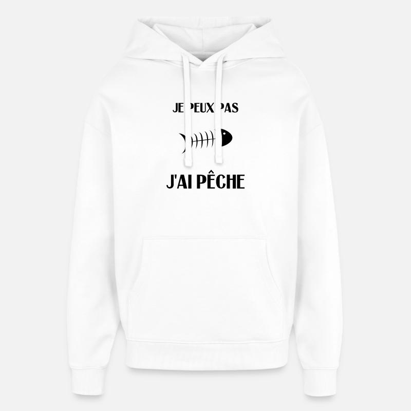 PÊCHE. POISSON D'AVRIL. POISSON. SARDINE - Sweat à capuche unisexe Stanley/Stella Oversized - blanc