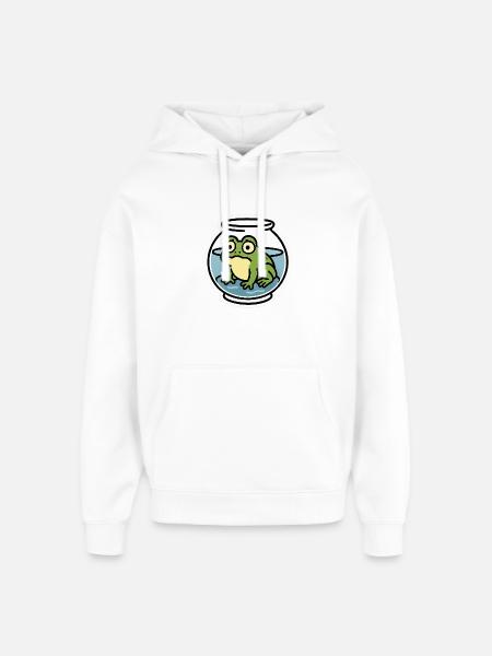 Frog in a Bowl - Oversized Unisex Hoodie by Stanley/Stella - white