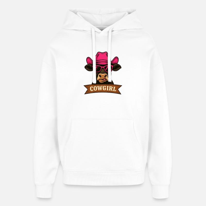 Fille Vache - Sweat à capuche unisexe Stanley/Stella Oversized - blanc