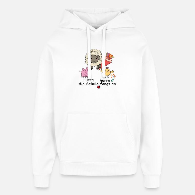Hourra, hourra, l’école commence - Sweat à capuche unisexe Stanley/Stella Oversized - blanc