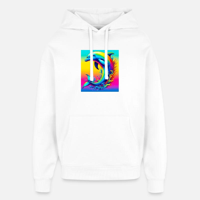 dauphin - Sweat à capuche unisexe Stanley/Stella Oversized - blanc