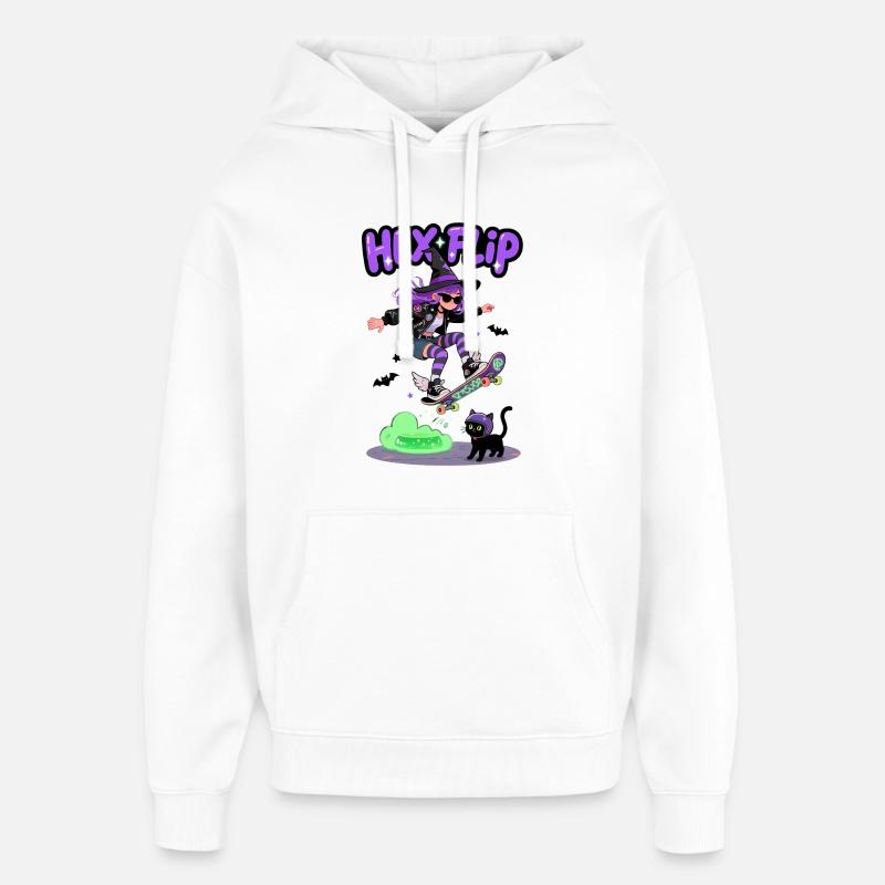 Hex Flip Witch Skateboard Design - Oversized Unisex Hoodie von Stanley/Stella - Weiß