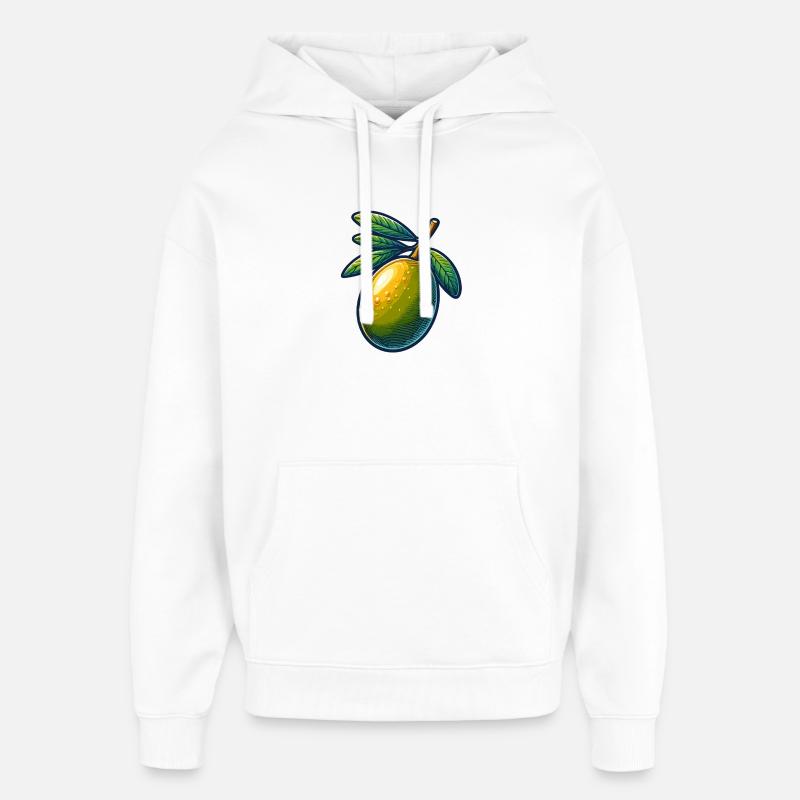 Illustration d'olive rafraîchissante - Sweat à capuche unisexe Stanley/Stella Oversized - blanc