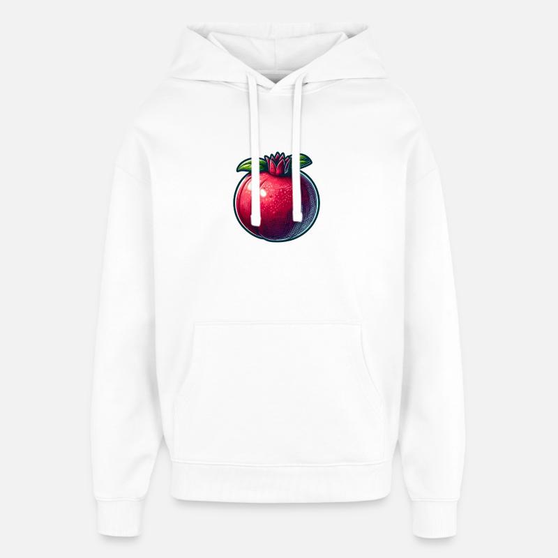 Pomegranate with Bright Modern Patterns - Oversized Unisex Hoodie by Stanley/Stella - white