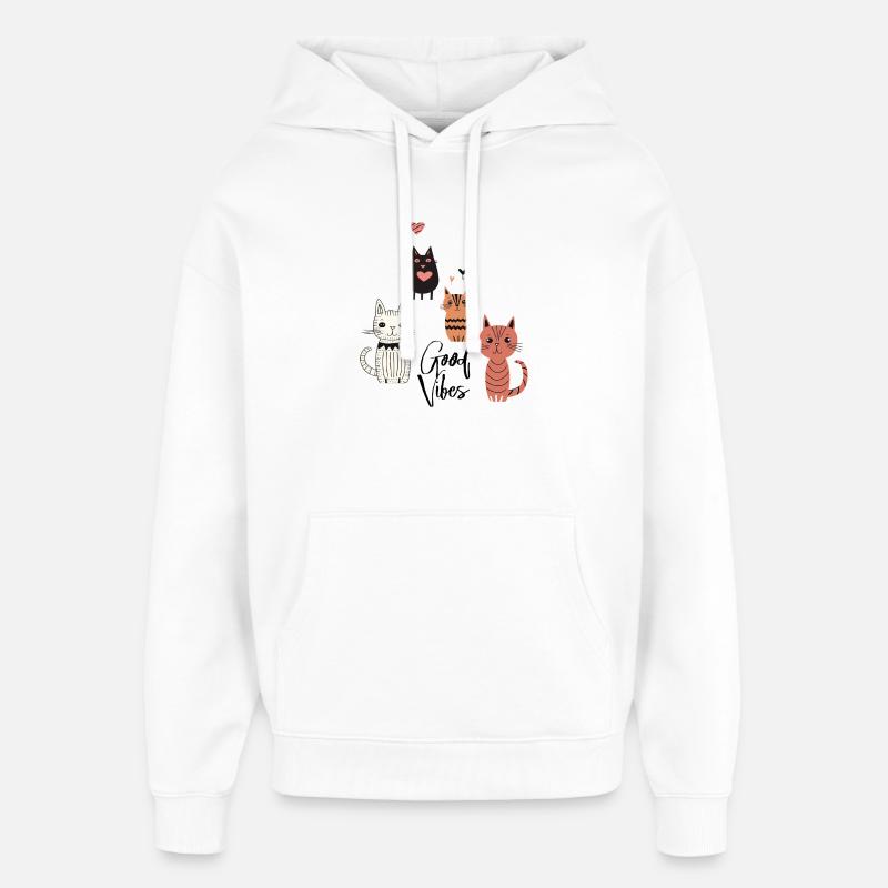 Chats joueurs - Sweat à capuche unisexe Stanley/Stella Oversized - blanc