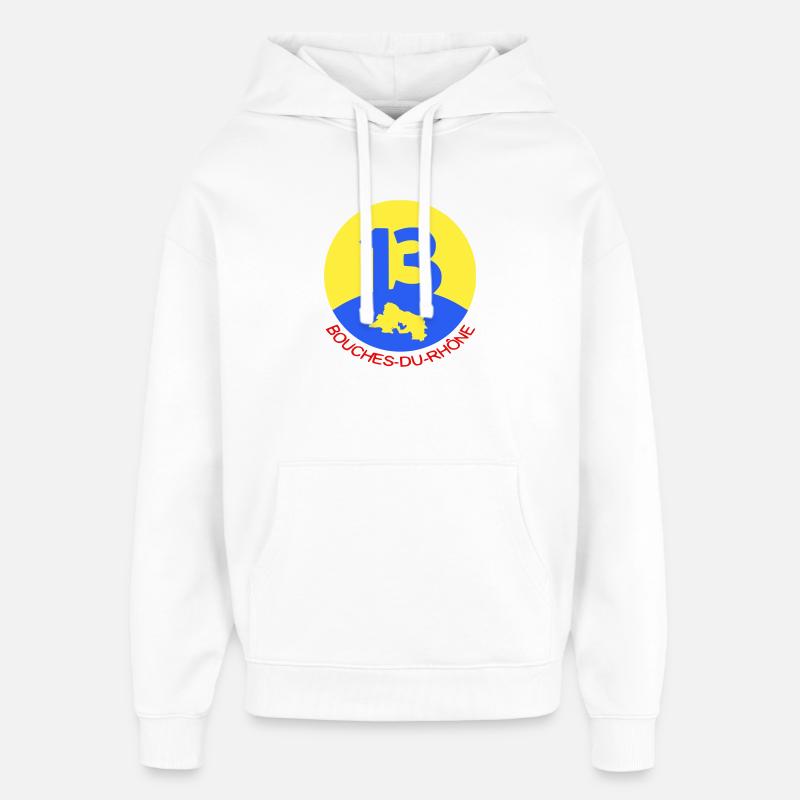  13 Bouches-du-Rhône  - Sweat à capuche unisexe Stanley/Stella Oversized - blanc