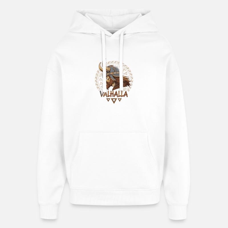 Viking Valhalla Casque Runique - Sweat à capuche unisexe Stanley/Stella Oversized - blanc