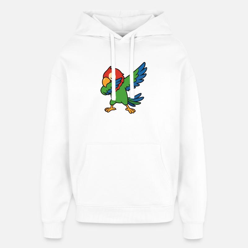 Papagei Dabbing Comic - Oversized Unisex Hoodie von Stanley/Stella - Weiß