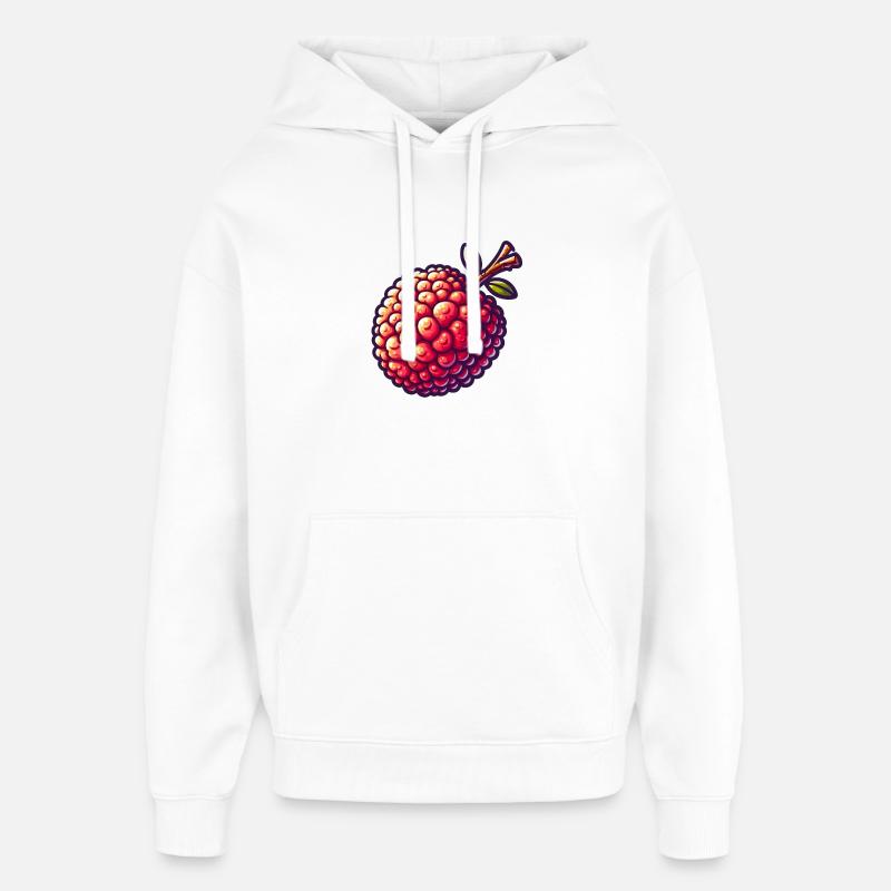 Litschi Pop Art Rot - Oversized Unisex Hoodie von Stanley/Stella - Weiß