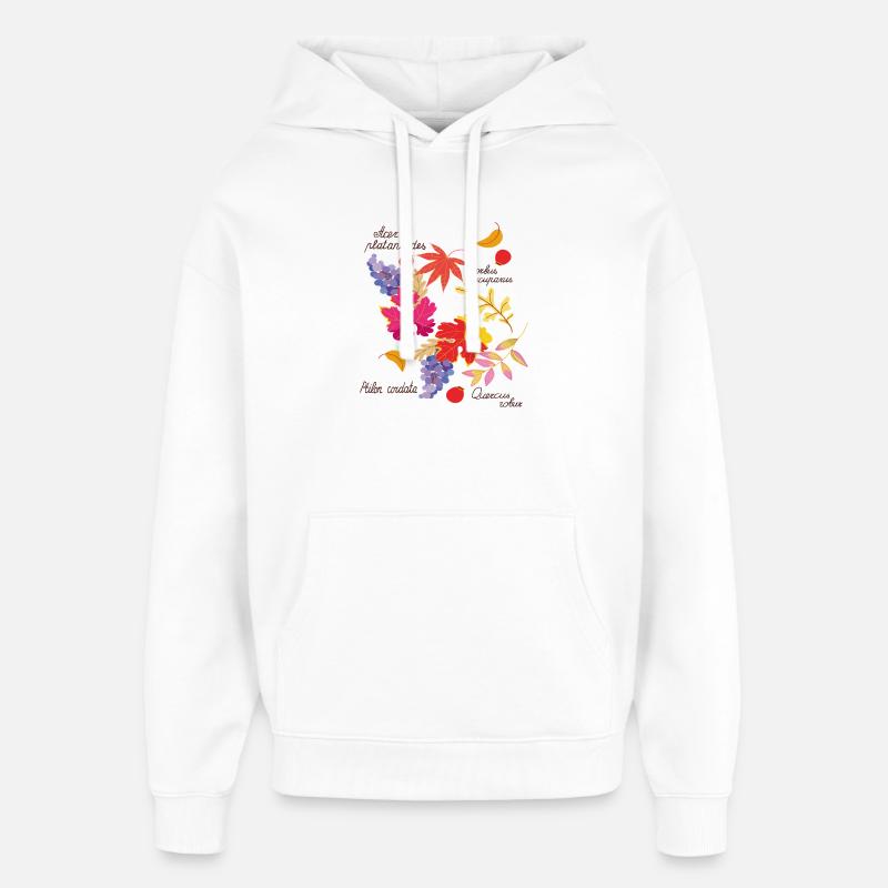 Feuilles d’automne et raisins - Sweat à capuche unisexe Stanley/Stella Oversized - blanc