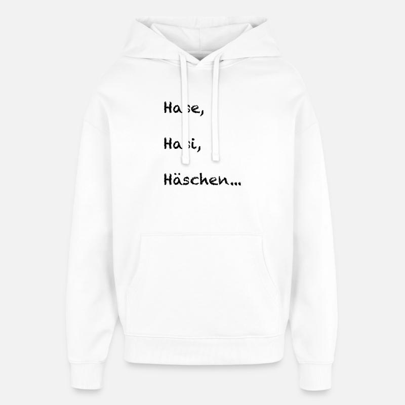 Lapin, lapin, lapin - Sweat à capuche unisexe Stanley/Stella Oversized - blanc