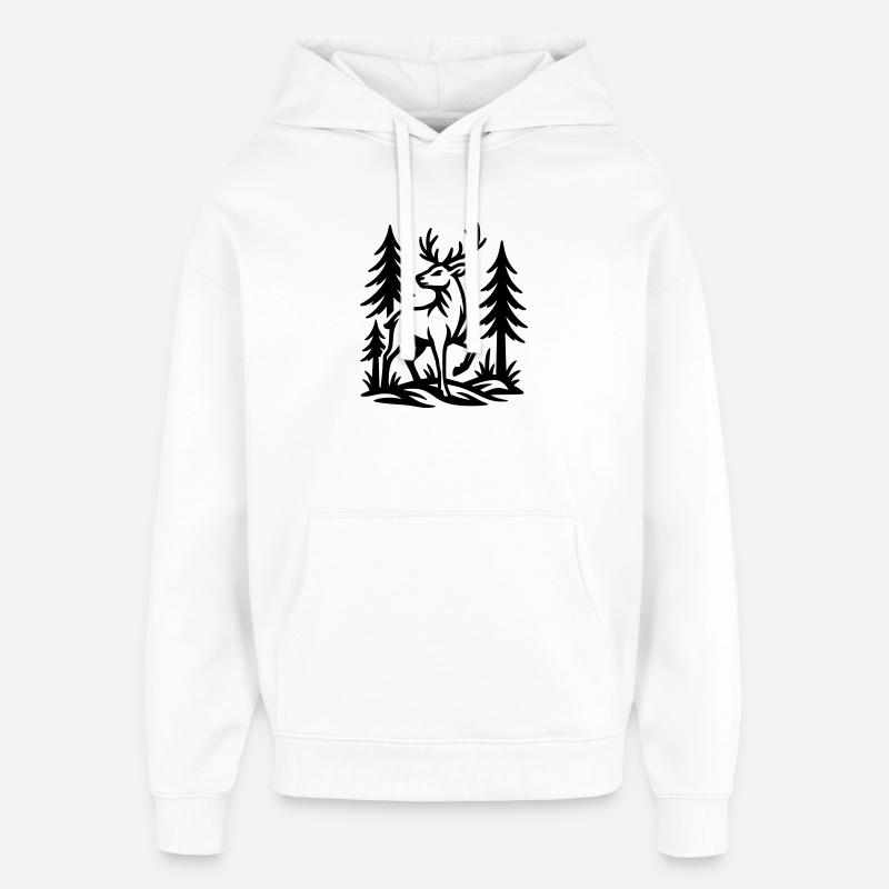 chevreuil - Sweat à capuche unisexe Stanley/Stella Oversized - blanc