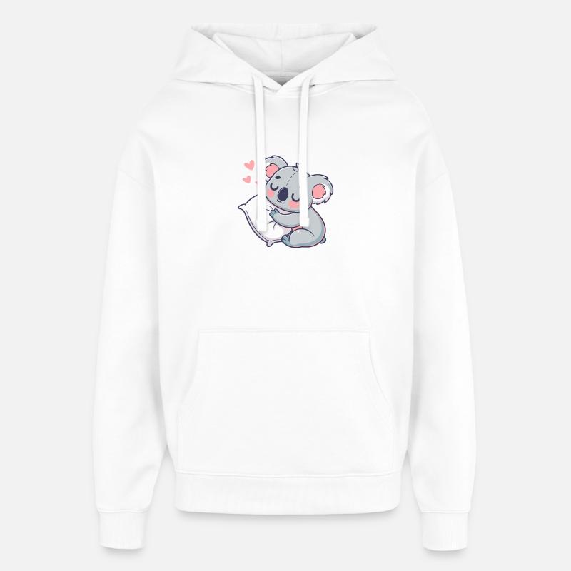 Koala Câlin Coeur Doux - Sweat à capuche unisexe Stanley/Stella Oversized - blanc