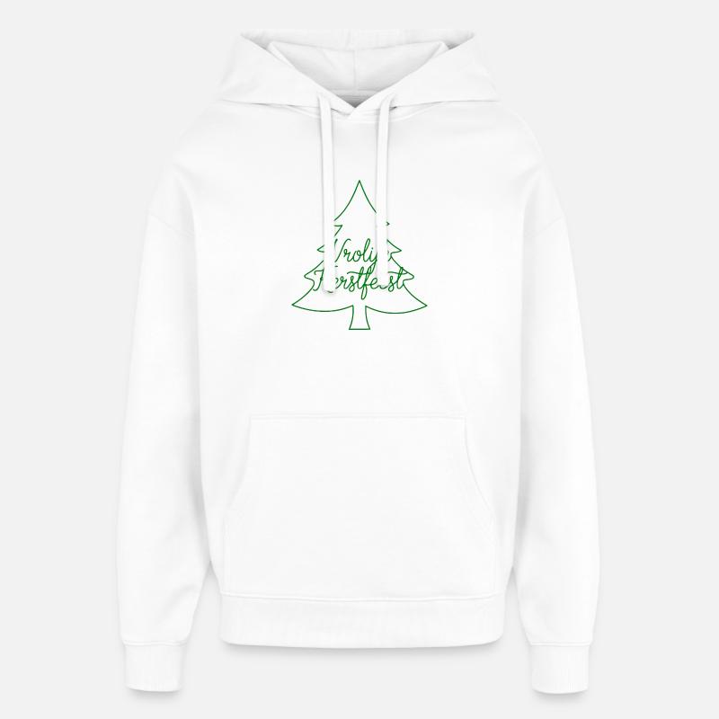 Grésillerie de Vrolijk Kerstfeest Tannenbaum holland - Sweat à capuche unisexe Stanley/Stella Oversized - blanc