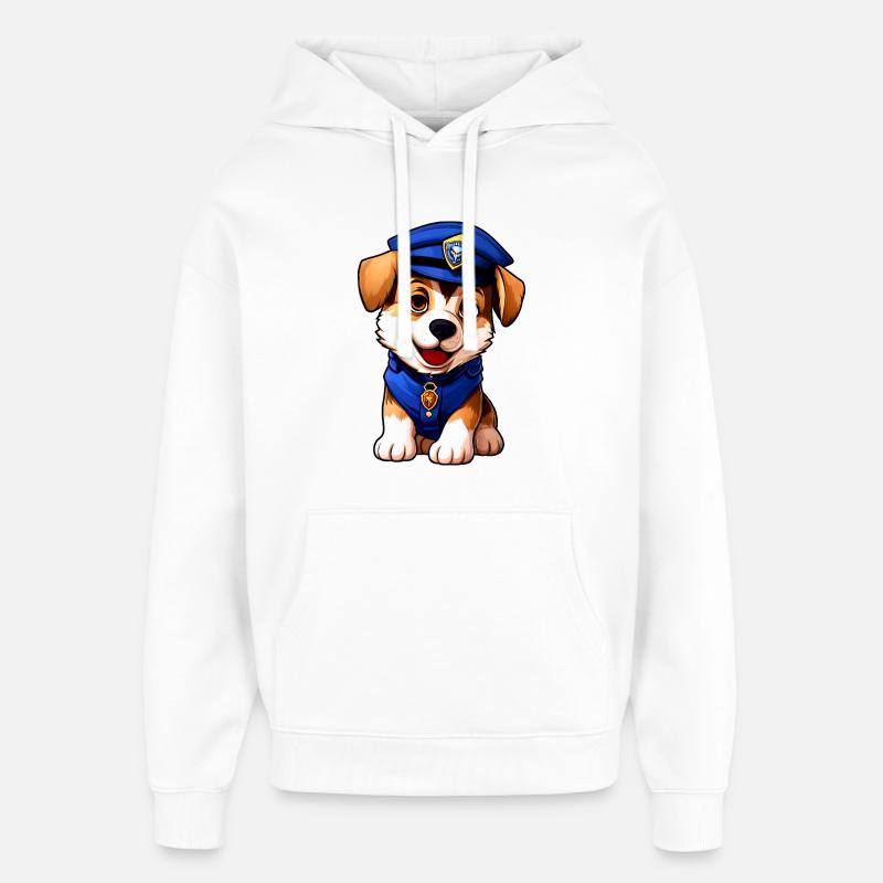 Policier canin - Sweat à capuche unisexe Stanley/Stella Oversized - blanc