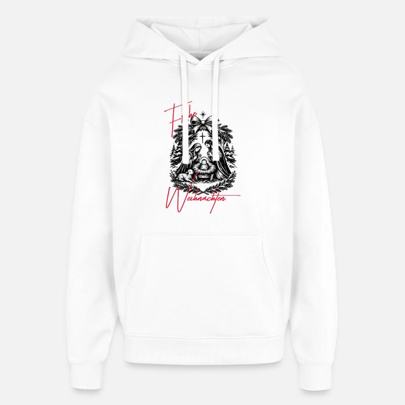Weihnachtskrippe - Oversized Unisex Hoodie von Stanley/Stella - Weiß