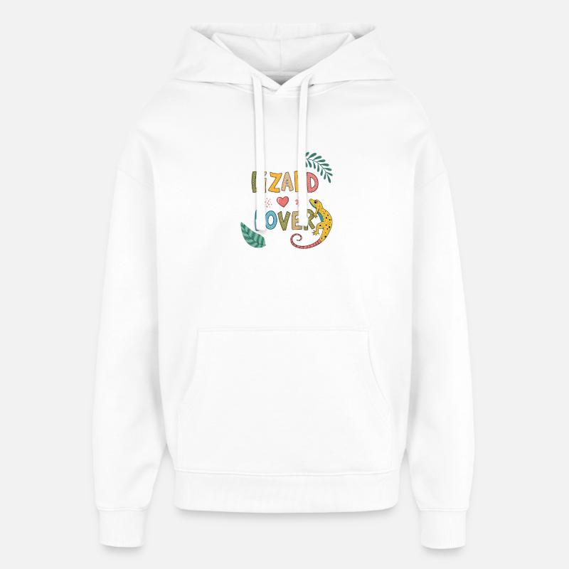 Lizard Lover — Couleurs tropicales - Sweat à capuche unisexe Stanley/Stella Oversized - blanc
