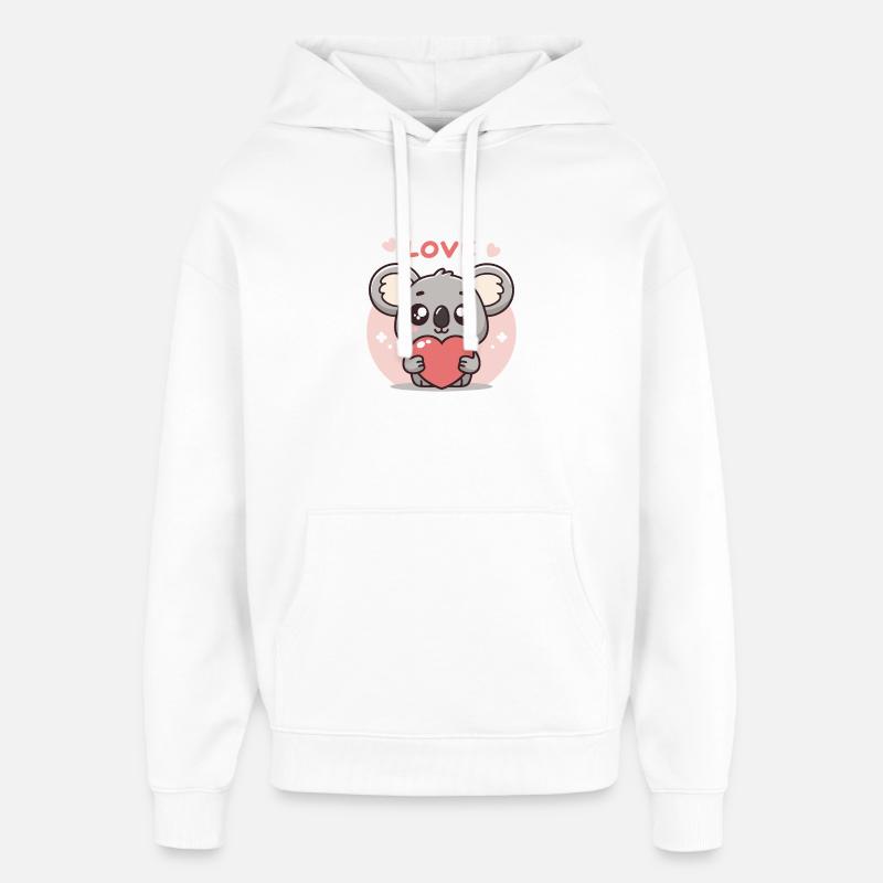 Koala Cœur Amoureux - Sweat à capuche unisexe Stanley/Stella Oversized - blanc