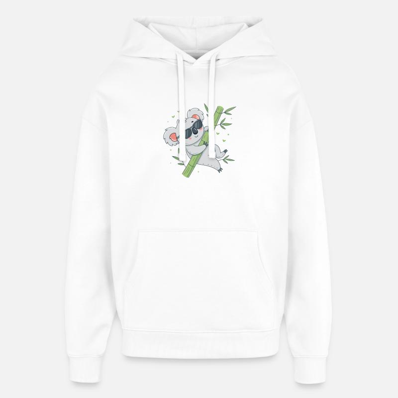 Koala auf Bambus mit Brille - Oversized Unisex Hoodie von Stanley/Stella - Weiß