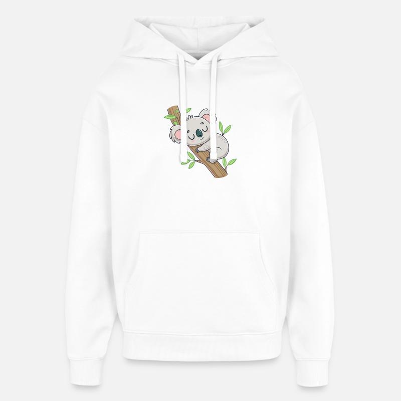 Schlafender Koala auf dem Ast - Oversized Unisex Hoodie von Stanley/Stella - Weiß