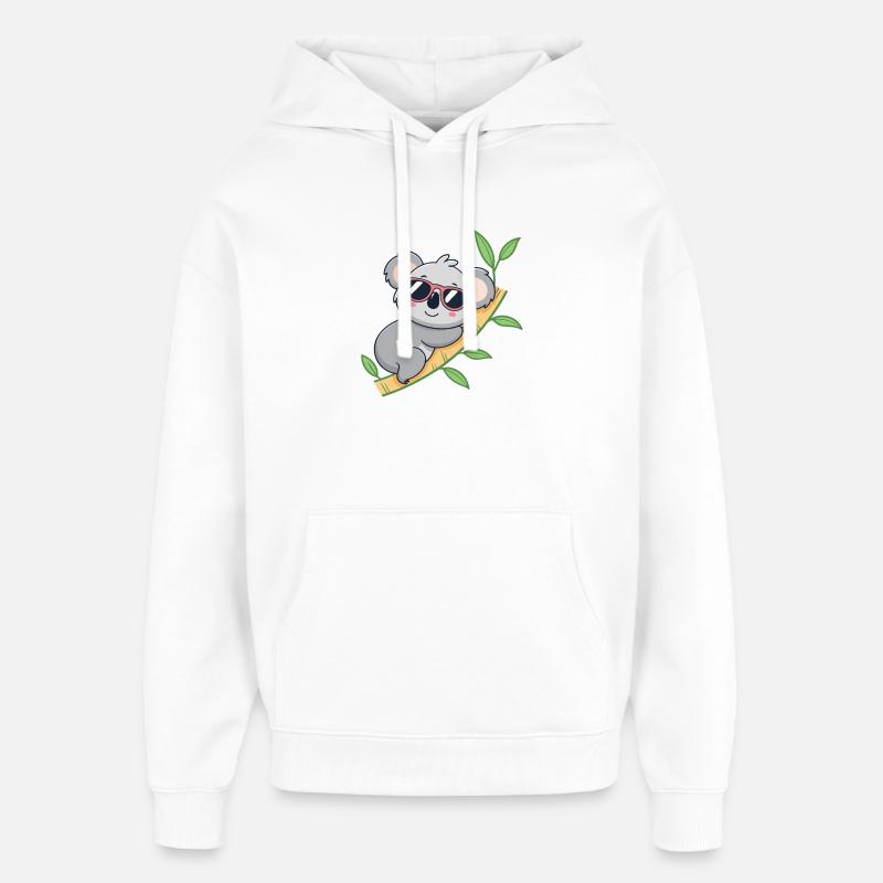 Koala branché en lunettes rouges - Sweat à capuche unisexe Stanley/Stella Oversized - blanc