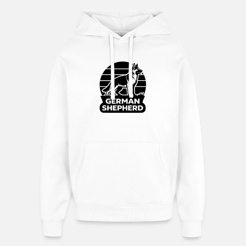 Silhouette du berger allemand - Sweat à capuche unisexe Stanley/Stella Oversized - blanc