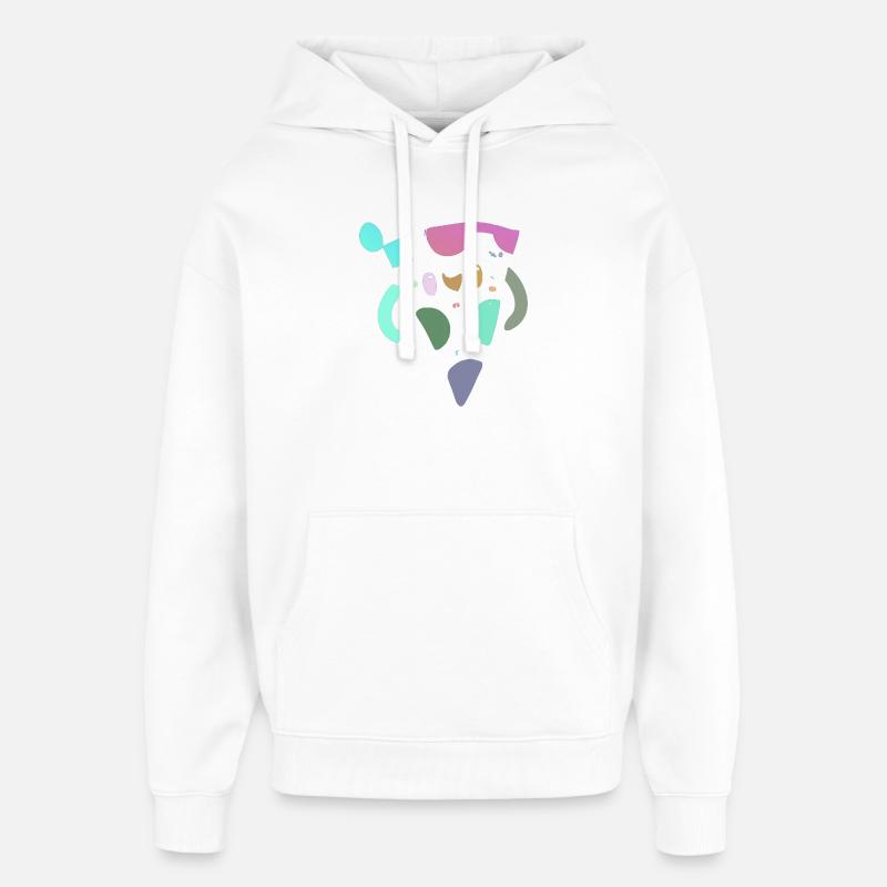 Mosaïque de pizza abstraite pastel - Sweat à capuche unisexe Stanley/Stella Oversized - blanc