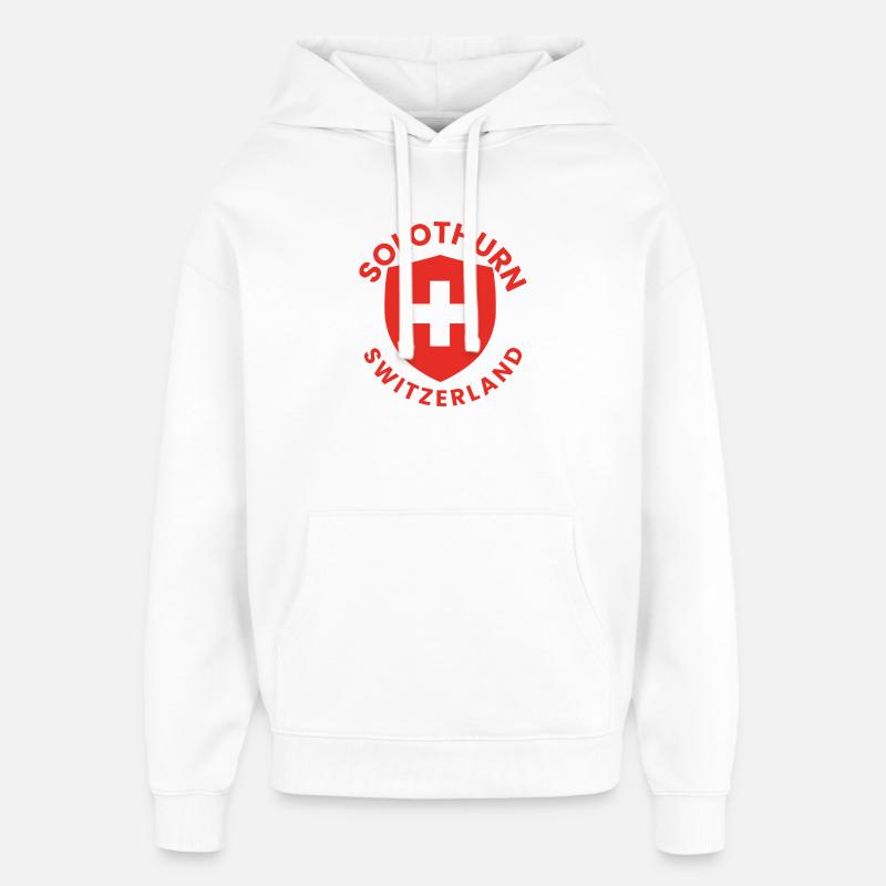 Emblème du Bouclier de Soleure - Sweat à capuche unisexe Stanley/Stella Oversized - blanc