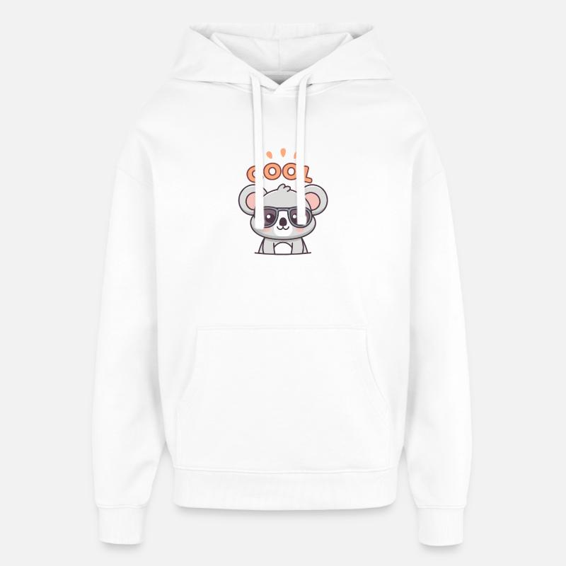 Koala Cool avec lunettes noires - Sweat à capuche unisexe Stanley/Stella Oversized - blanc