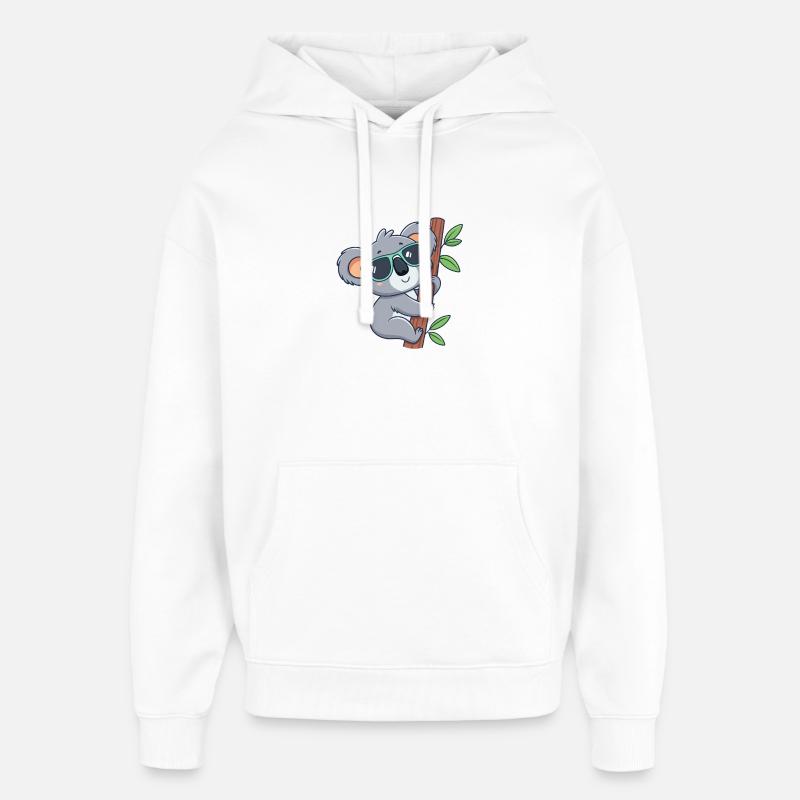 Koala branché lunettes soleil - Sweat à capuche unisexe Stanley/Stella Oversized - blanc