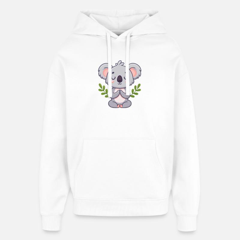 Koala Zen en Méditation - Sweat à capuche unisexe Stanley/Stella Oversized - blanc