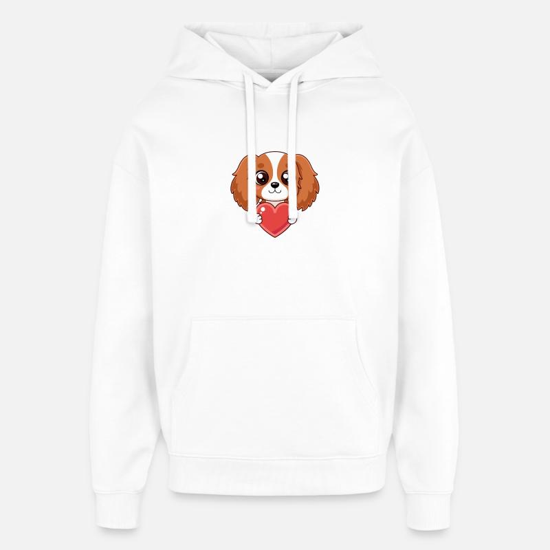 Chiot Coeur Doux - Sweat à capuche unisexe Stanley/Stella Oversized - blanc