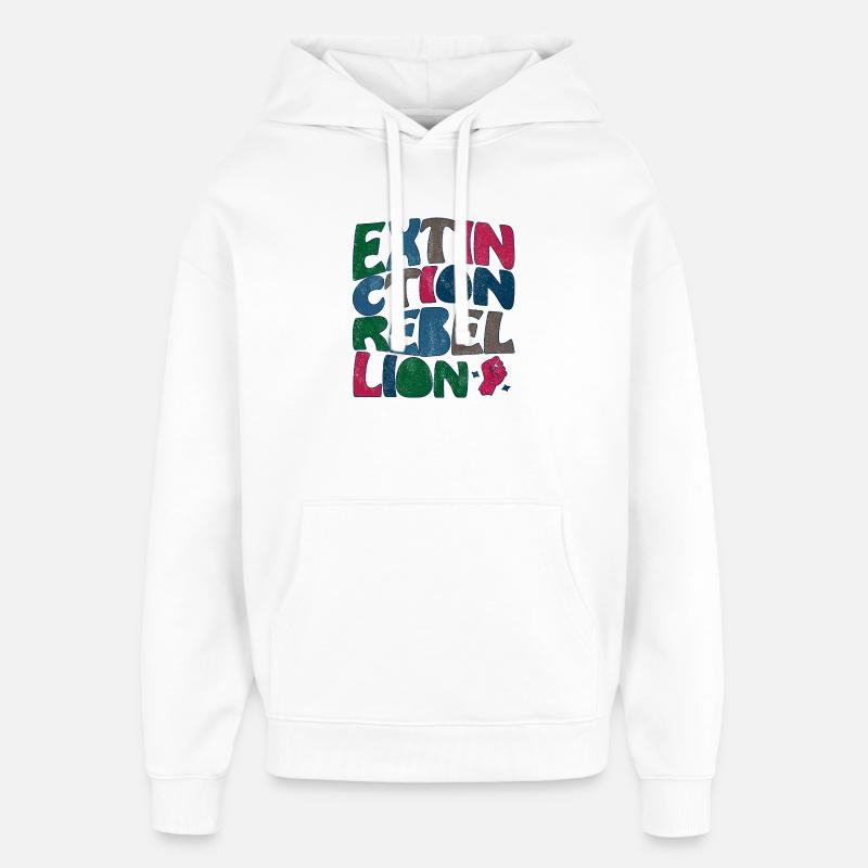 Extinction Rebellion rétro - Sweat à capuche unisexe Stanley/Stella Oversized - blanc