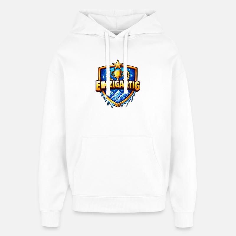 Blason trophée unique - Sweat à capuche unisexe Stanley/Stella Oversized - blanc