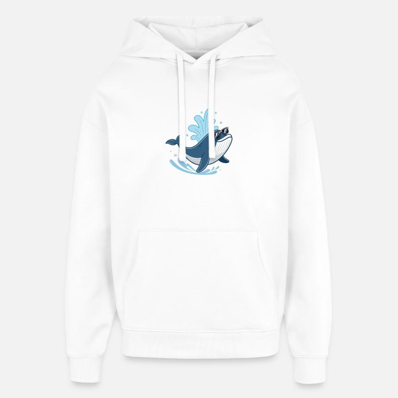 Baleine Soleil Splash - Sweat à capuche unisexe Stanley/Stella Oversized - blanc