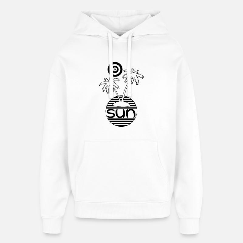 Le paradis au soleil (noir) - Sweat à capuche unisexe Stanley/Stella Oversized - blanc