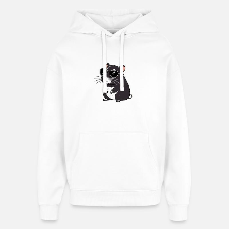 Hmster chic lunettes noires - Sweat à capuche unisexe Stanley/Stella Oversized - blanc