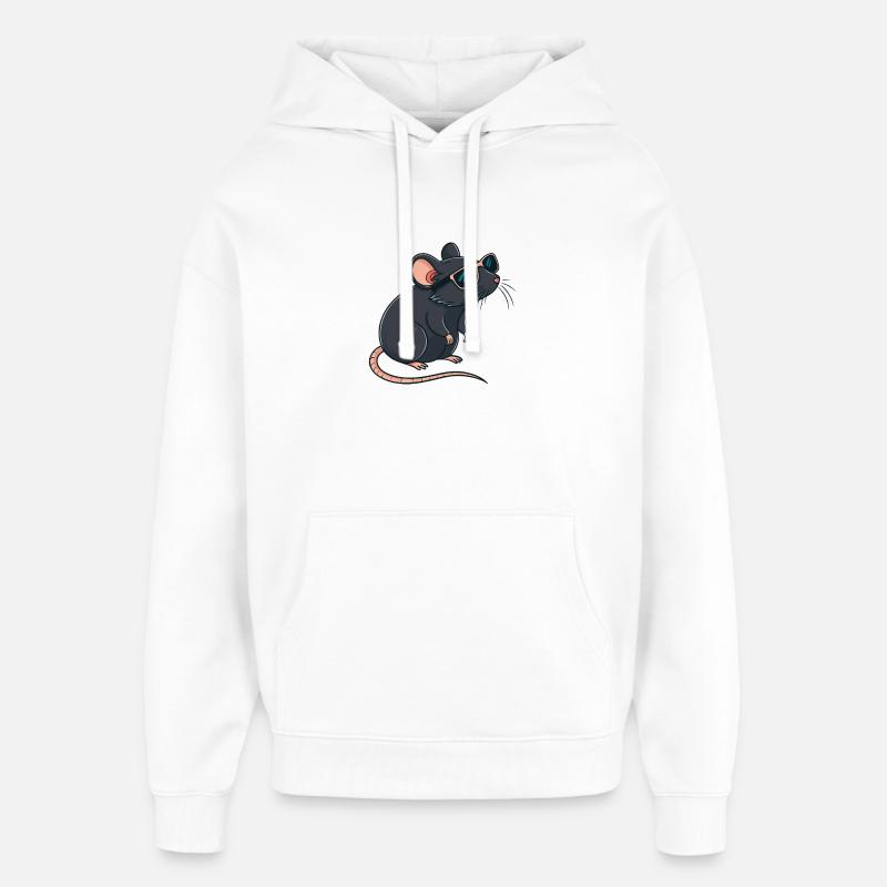 Rat chic lunettes soleil - Sweat à capuche unisexe Stanley/Stella Oversized - blanc
