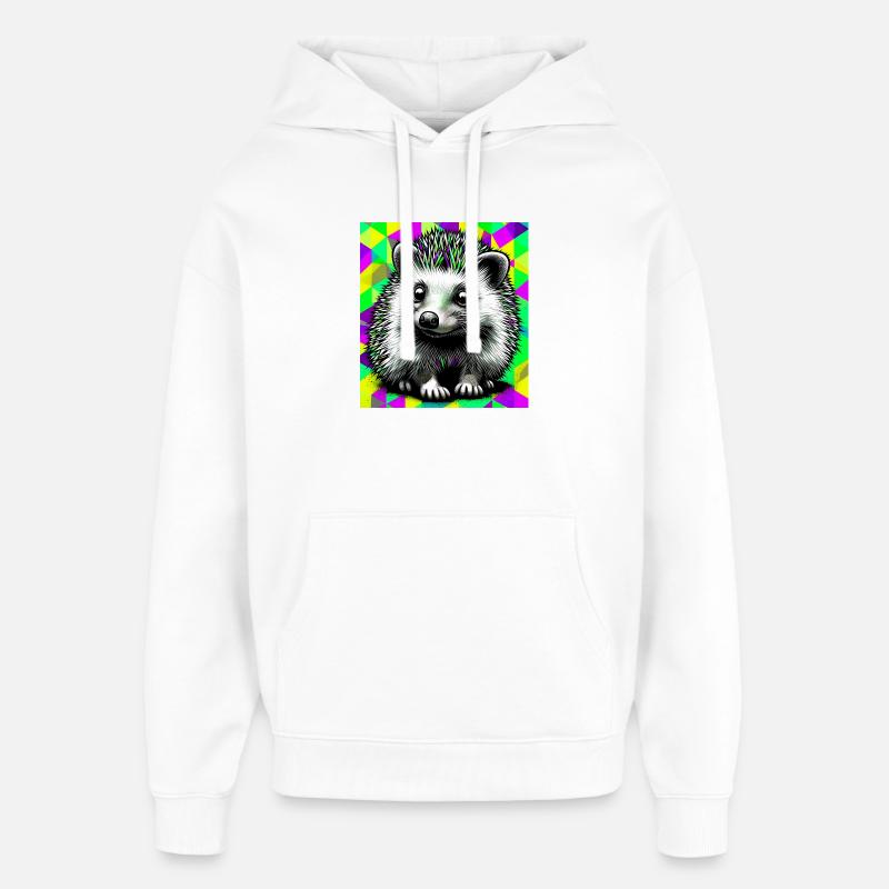 hérisson - Sweat à capuche unisexe Stanley/Stella Oversized - blanc