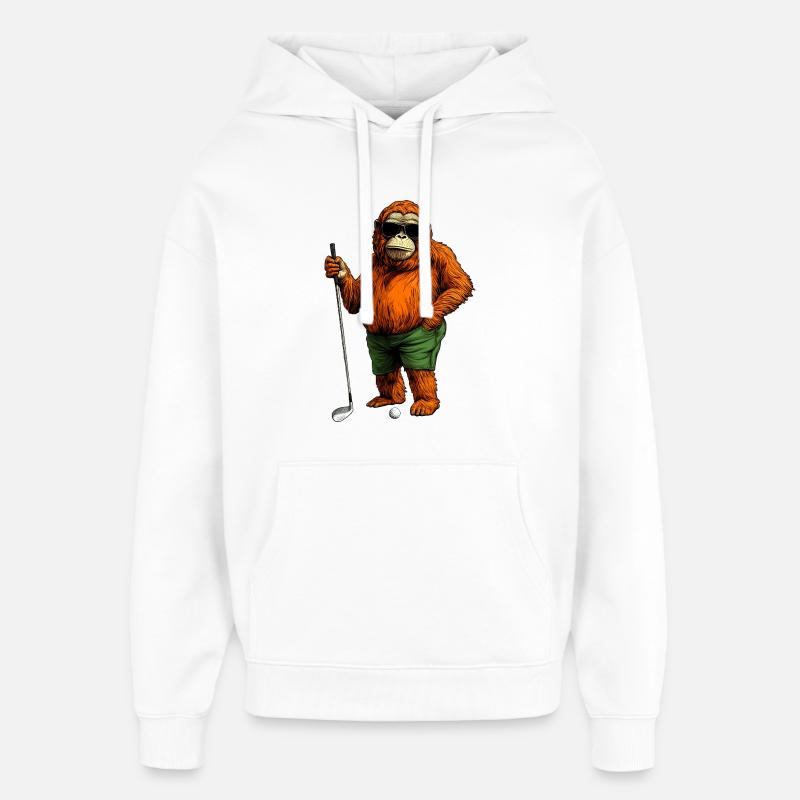 Monkey Golf - Sweat à capuche unisexe Stanley/Stella Oversized - blanc