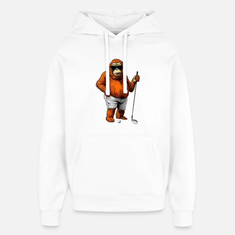 Golf Orangutang - Hættetrøje unisex Stanley/Stella Oversized - hvid