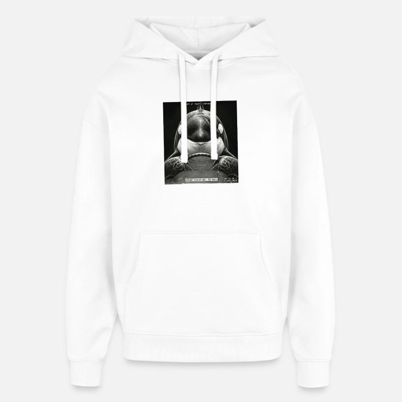 Fish Flashed - Sweat à capuche unisexe Stanley/Stella Oversized - blanc