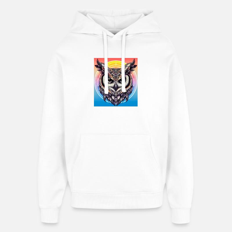 hibou - Sweat à capuche unisexe Stanley/Stella Oversized - blanc